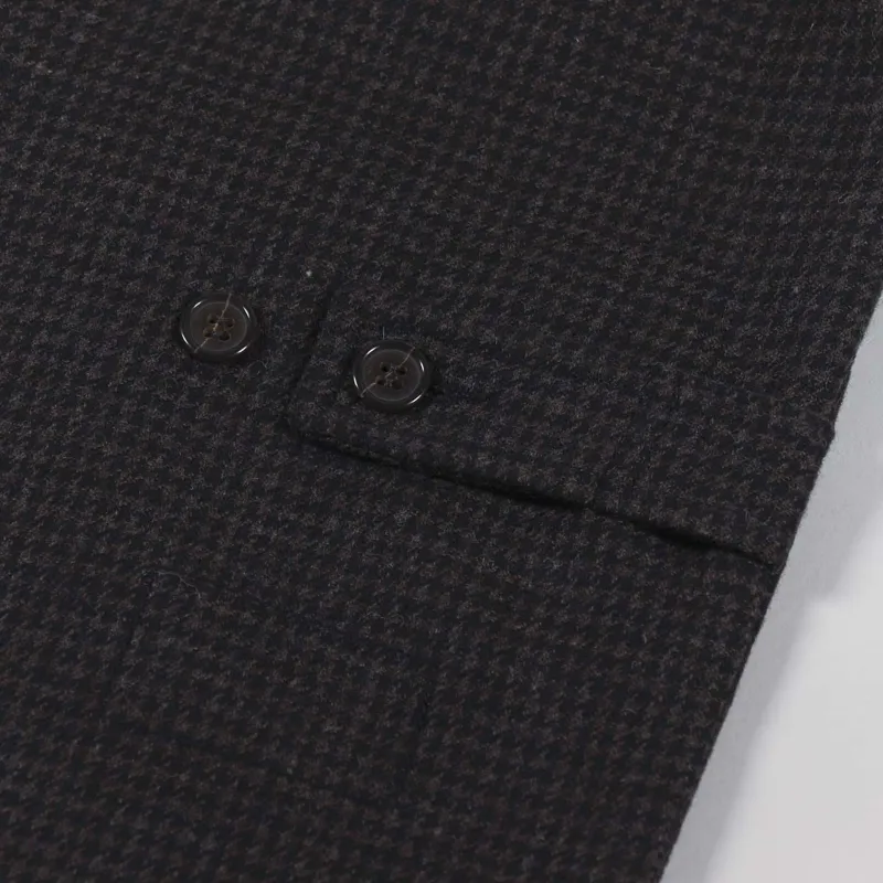 Universal Works Brixton Waistcoat Brown Dogtooth Wool Mix-6